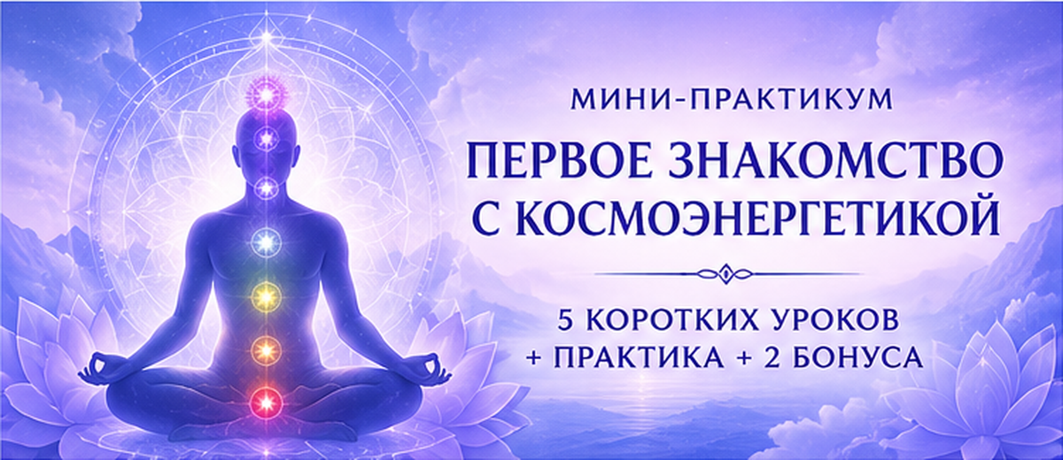 Обложка мини-практикума «Первое знакомство с космоэнергетикой»